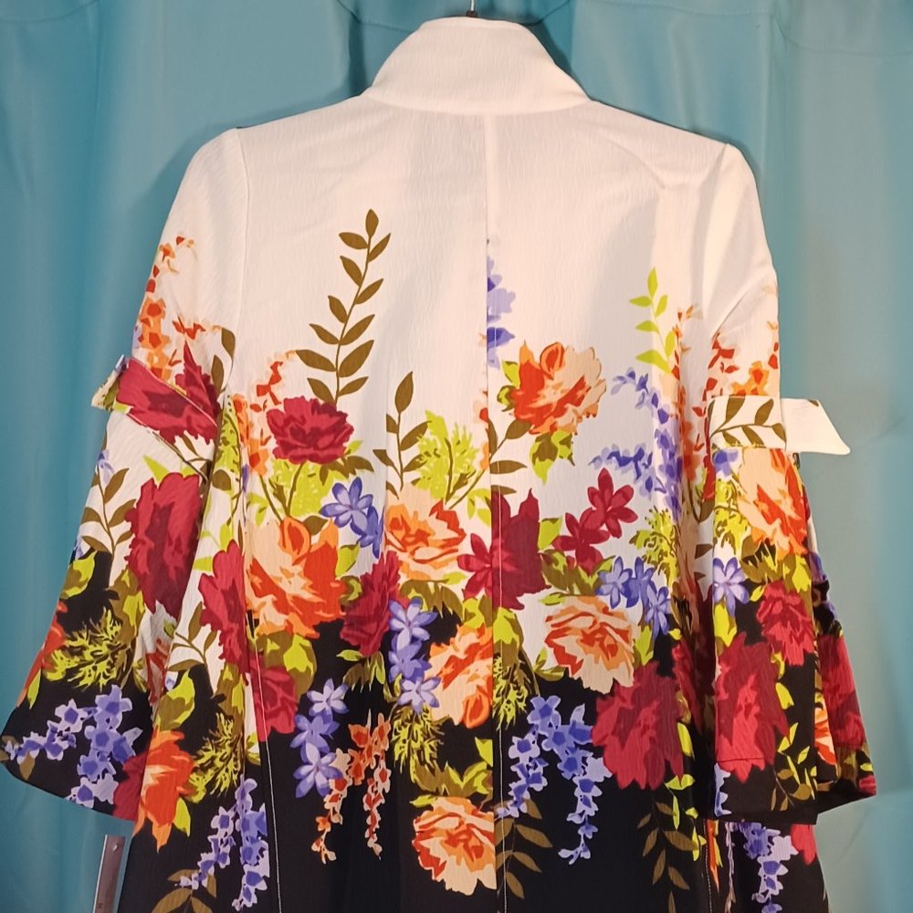 IC Collection by Connie K Floral Black/White jacket - Picture 12 of 13